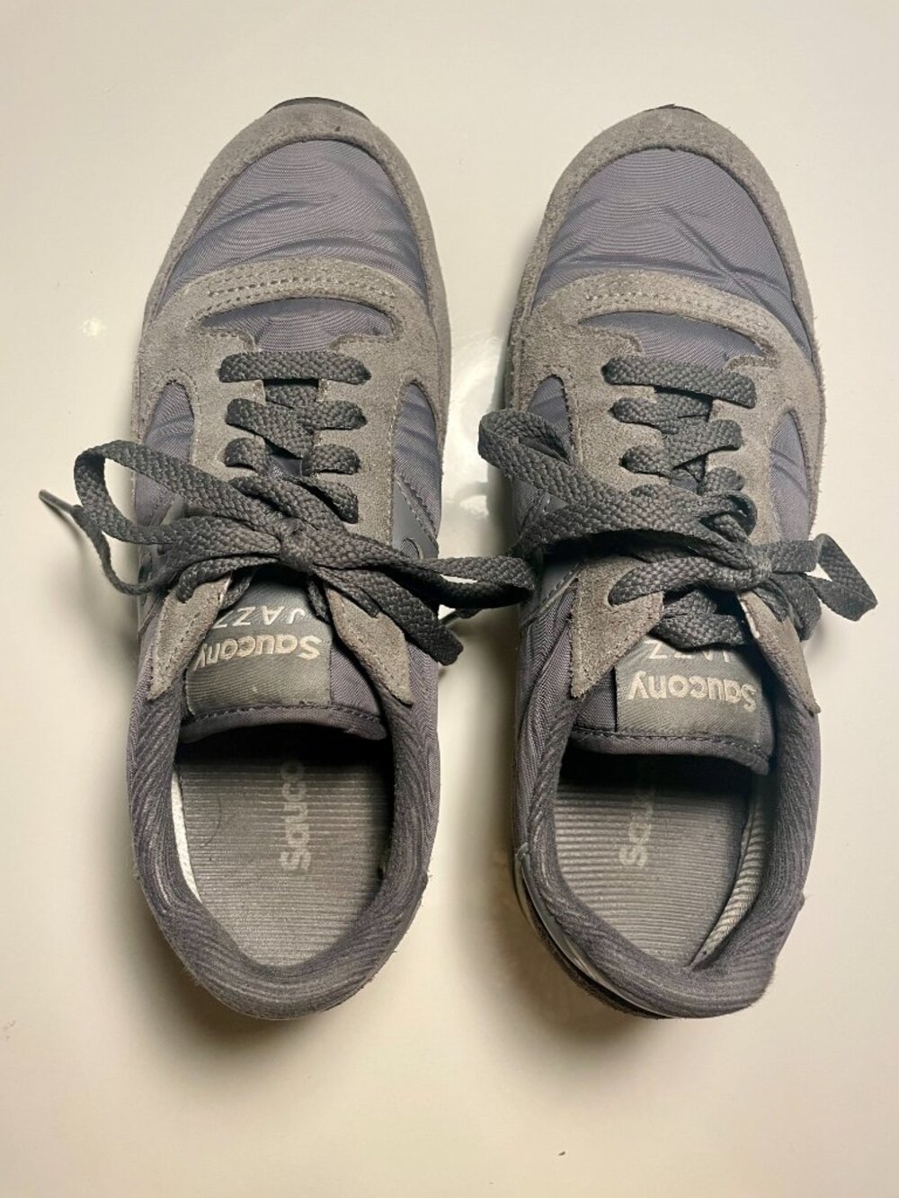 Saucony Jazz Original Grey Suede Sneakers | Monochrome Retro Runners | Size US 6